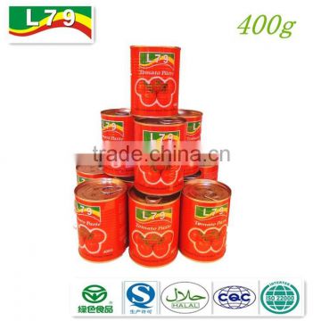 High quality competitive price tomato paste manufacture China factory best selling brix 28-30% 400g canned tomato paste