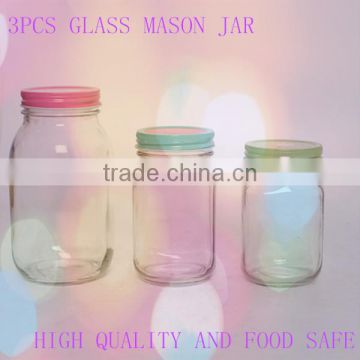 custom clear glass juice jar with tin lid