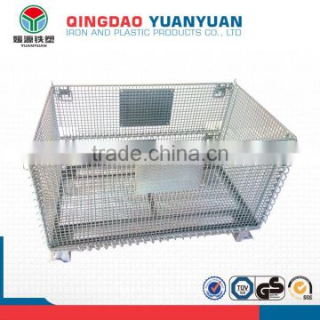 Hot sale logistics wiremesh lockable cage pallet container metal storage cages with wheels