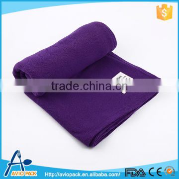 Japan style purple rectangular polar fleece anti pilling blanket