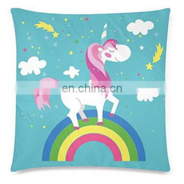 Green Unicorn Design Throw Home Plain Pillow Case Cover 2017 New Latest Design Linen Cotton Cushion Cover