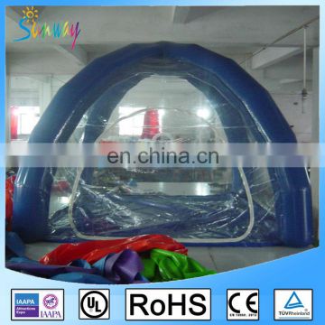 4 by 4 meters airtight inflatable camping tent transparent or customized