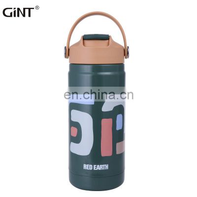 GiNT 550ml Flip-open Straw Stainless Steel Insulated Water Cup Vacuum Bottle Thermal Flasks for Christmas Gift