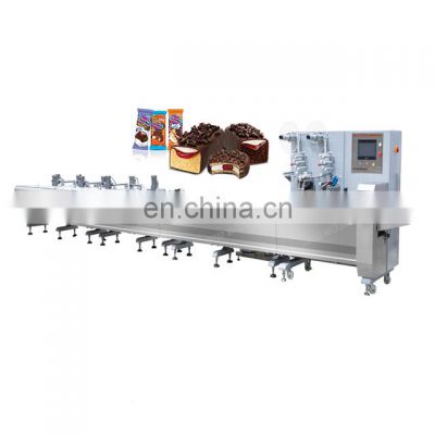 China Factory Energy Bar Production Line wafer biscuit Snickers Machine Package Line horizontal pillow pack machine