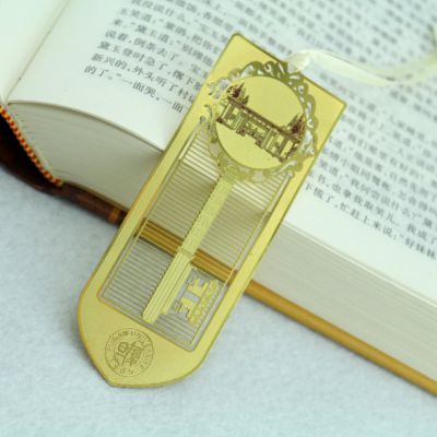 Custom Metal Bookmarks Creative Fan Shape Tassel Book Mark Chinese Style Metal Bookmark