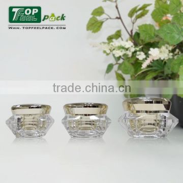 Popular 15g 30g 50g Luxury Diamond Acrylic Plastic Cream Jar, Plastic Serum Bottle
