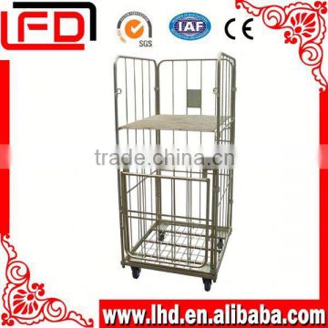 nestable metal wire Wire security cart for warehouse or supermarket