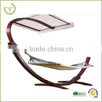 XY-CH-13008 Luxury wood stand canvas hammock 200*150cm with canopy