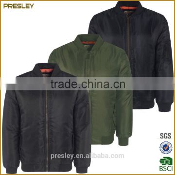 Presley oem custom blank high quality satin bomber jacket for man wholesale