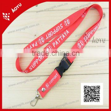 red lanyard for travel with logo printing MOQ=100