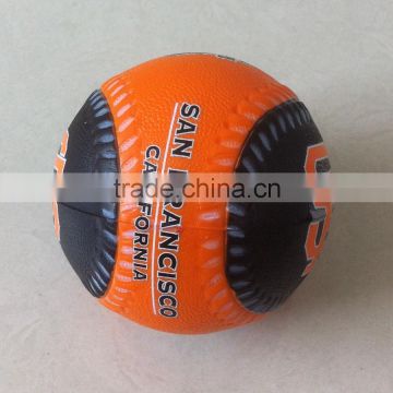 7cm black and orange pu foam baseball