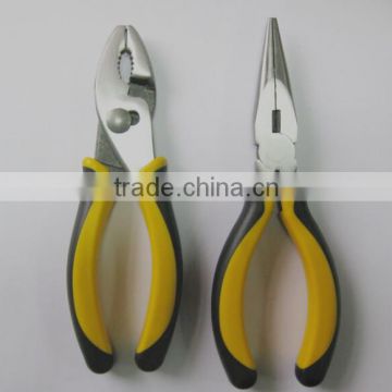 2pcs 6 inch pliers set, long nose pliers, slip joint pliers, double color rubber handle, hand tools, hareware pliers