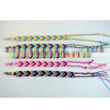 Promotion Gift Handmade 5colours polyester Cord Braided Arrow Pattern Chram Friendship Bracelet