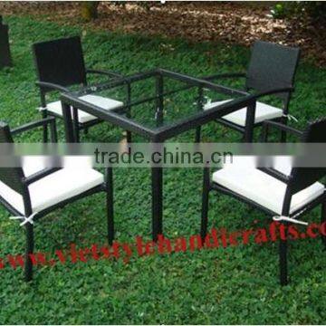 POLY RATTAN DINING SET,OUTDOOR FURNITURE WITH BEST PRICE ,ALUMINUM ,STEEL FRAME IN VIET NAM