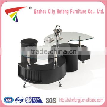 China manufacturer fashion round coffee table with stools