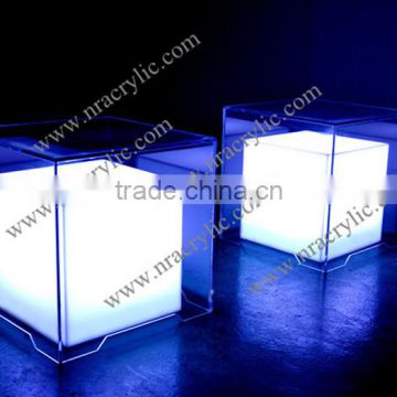 Shanghai Rechargeable Acrylic Led Light Up Cube Light Box For Sale