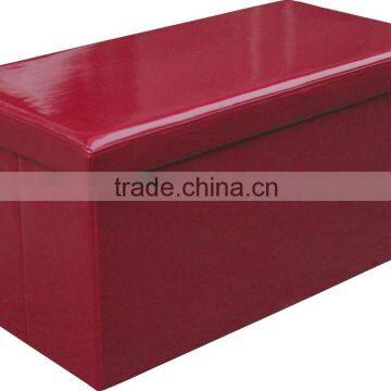 Double size ! Shiny PU Wine foldable storage ottoman