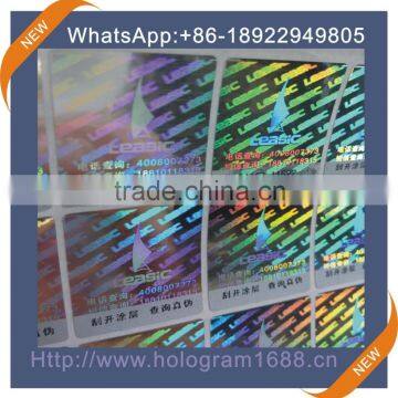 Printing hologram custom sticker label for scartch sticker