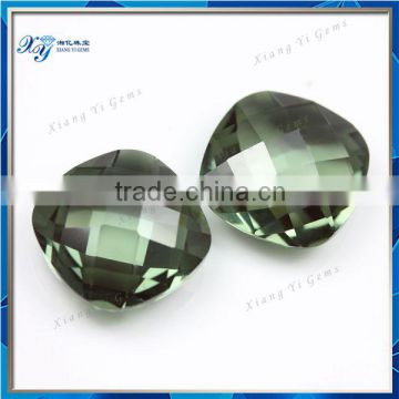 Charm stones for dress14x14mm rounded square shape double checkerboard cut 149# spinel resin semi-precious stone