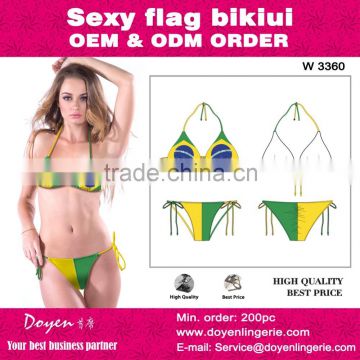Popular Comfortable Printed Halter Flag Bikini