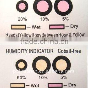 Halogen-free moisture indicator color change humidity card