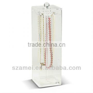 clear perspex,acrylic,plexiglass jewelry box with hangers