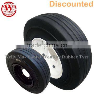 high quality baggage cargo solid tyres 4.00-8 on rims for airport