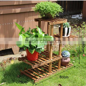 Wooden plant flower stand designs for outdoor decoration