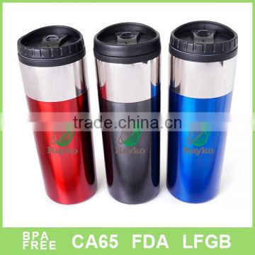 BPA Free 16oz 2 polish stainless steel mug with lid
