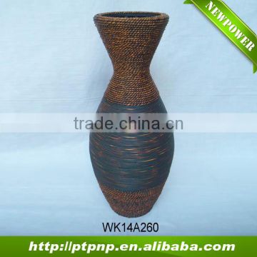Factory handmade rattan vase for home and garden