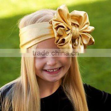 Baby Gold Stamp Toddler Girls Stretch Rabbit Bow Turban Knot Headband Hairband Headwear