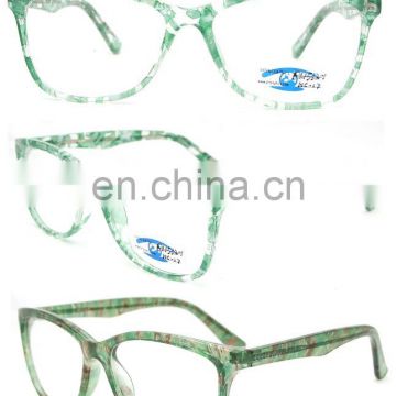 2017 Latest Style Demi Green Color Plastic Eyeglass Frame(PL1532)