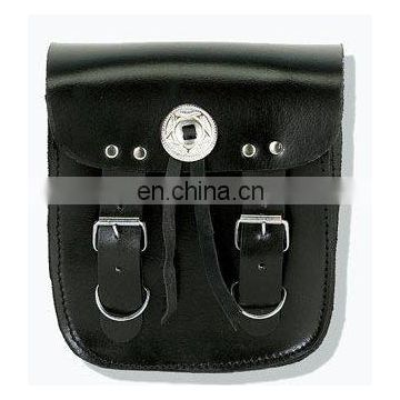 HMB-5002A LEATHER MOTORCYCLE SISSY BAR BAG CONCHO STYLE
