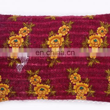 Indian Handmade Vintage Kantha Pillow Cover Ethnic Pillow Case Floral Cushion Cover Cotton Pillow Sham Kantha Pillow Cover