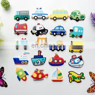 Promotional custom traffic transportation vehicle soft pvc rubber decorative fridge magnet,3D bus, car, airplane Souvenir Silic