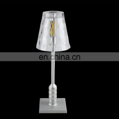 European Aluminium Glass shades cordless hotel table lamps