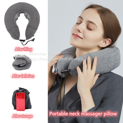 2021 Electric U-Shape Neck Massager Pillow Portable Neck Pillow Smart Magnetic Pulse Heated Neck and Shoulder Cervical Mass