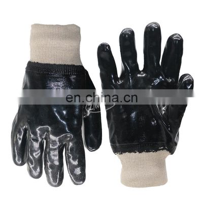 Black Smooth Supported PVC Work Gloves with Interlock Lining
