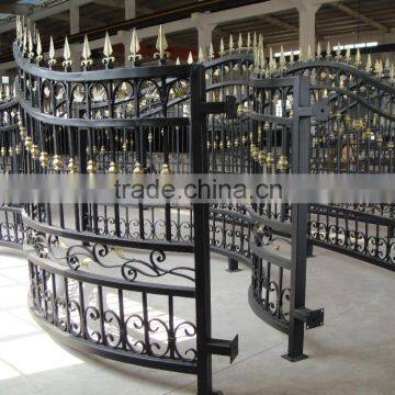 Customized size golden black color curved railing for house