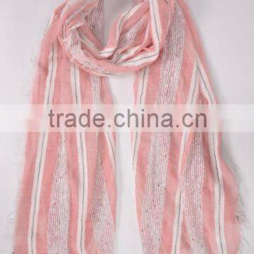 New fashion polyester Yarn dyed strip scarf for women