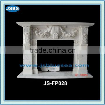 white natural marble interior morden fireplace mantel