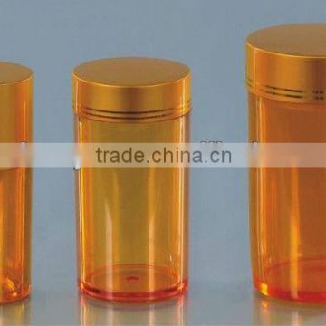 high quality Golden color plastic container for tablets,medicine botte