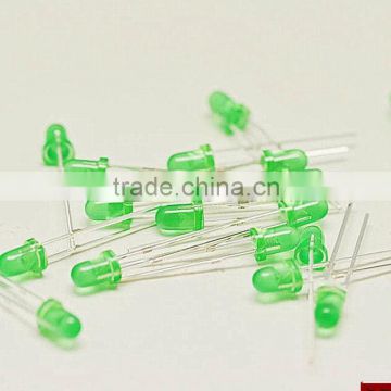 Green LED Diode 3MM Round With Domed Top light emitting diode ( Lens Color Green )