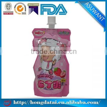 Food grade plastic bag for liquid soap with spout