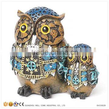 Resin Owl Decorative Mother and Son Painting