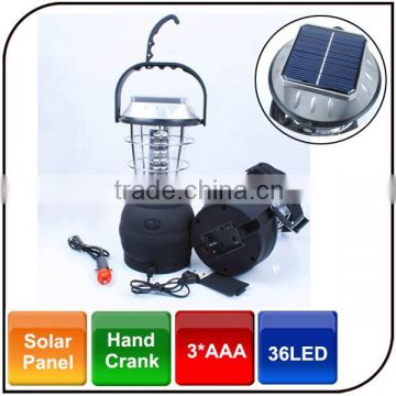 2015 hot sale warranty one year power by handcrank AAA battery led solar lantern