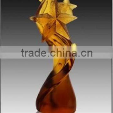five-pointed star trophy liuli colored crystal crafts