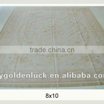 8x10 Handmade aubusson style pure wool carpet