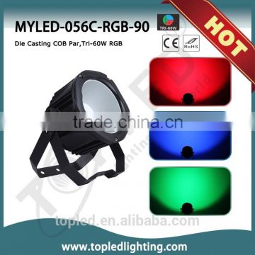 DMX512 Control and Sound Active Tri-60W RGB (White &UV Optional) COB Par Light Wedding Light