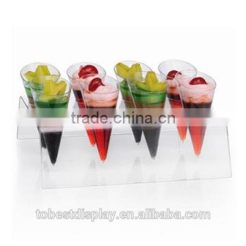 simple 8 slots clear acrylic ice cream cone display case manufacturer
